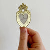 The Little Press Mini Heart Frame - Gold - model shown holding product
