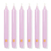 Trudon Madeleine 8" Taper Candles Set - Lilac - six products shown in a row