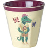 Rice By Rice Set of 6 Small Melamine Cups - Nathalie Lete Print - product with crocodile print shown
