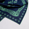 Winona Irene Lucky Jade Fish Cotton Bandana - close up of product design  and packaging 