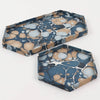 Craft Boat Marbled Hexagon Tray Set - Pebbles Blue - products shown at an angle