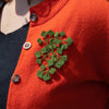 Botanopia Embroidered Brooch - Maidenhair Fern - model shown wearing product on shirt