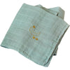 Double Gauze Cotton Embroidered Swaddle Asparagus Green - Moon and Stars