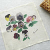 Fog Linen Work Hanky Isabelle B. No. 9 Pansy (1 pc) on a textured surface.