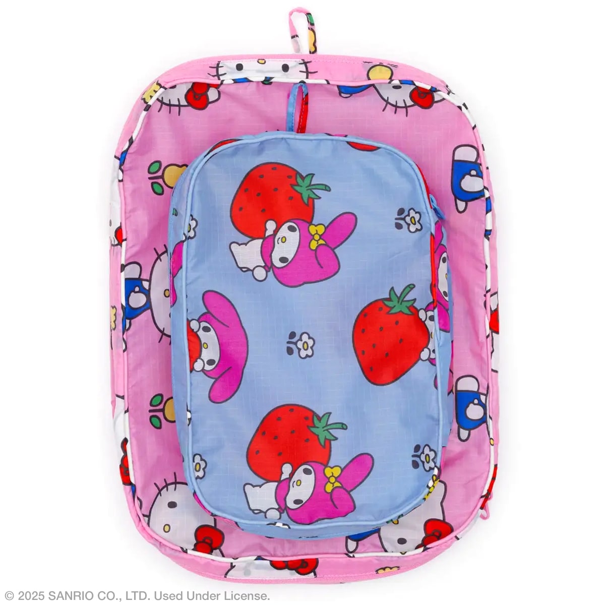 Baggu Packing Cube Set – Hello Kitty and Friends Florals (2 pcs) showing 2 cubes flattened on top of one another