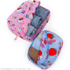 Baggu Packing Cube Set – Hello Kitty and Friends Florals (2 pcs) showing cubes filled with clothing for example and partly unzipped.