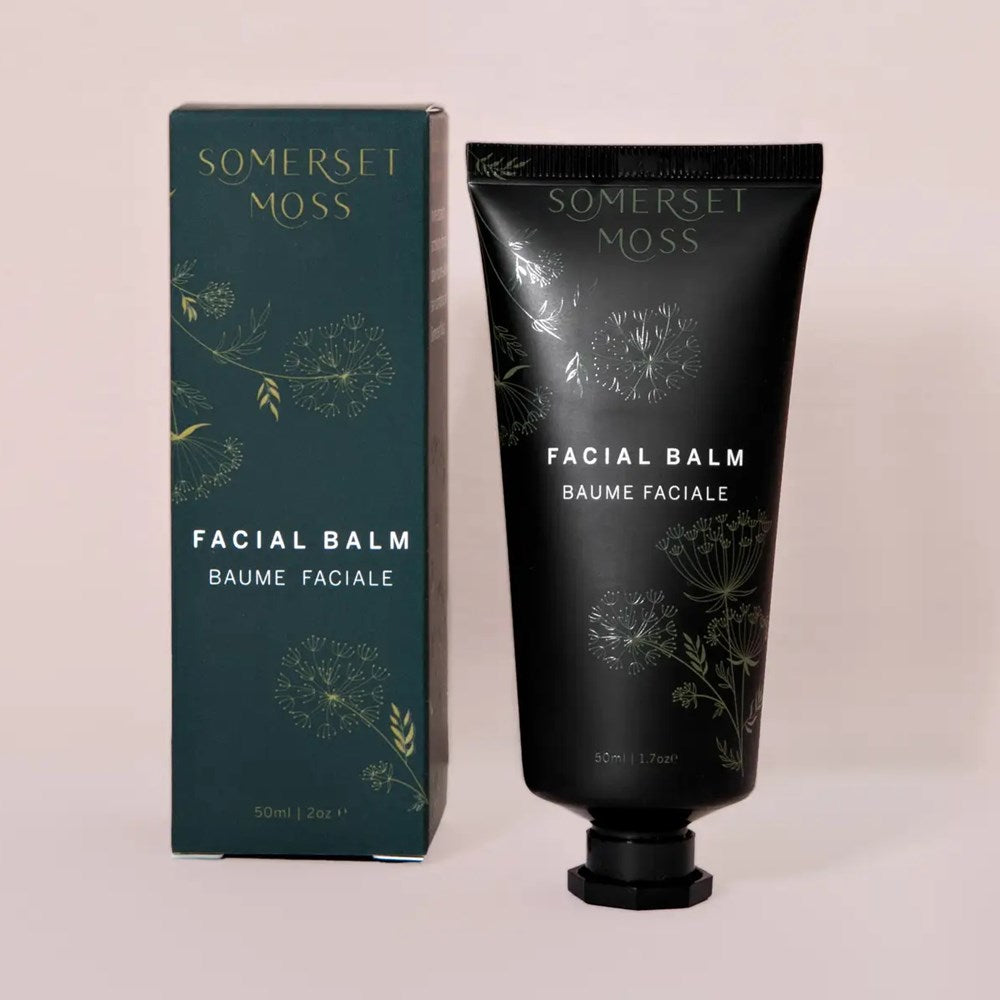 Somerset Moss Facial Balm - product shown next to box