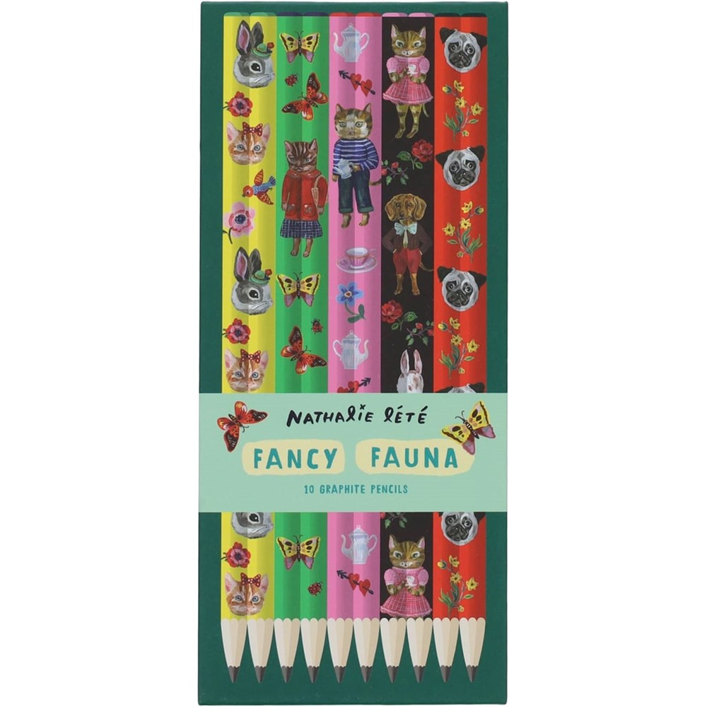 Chronicle Books Fancy Fauna Graphite Pencils (10 pc)