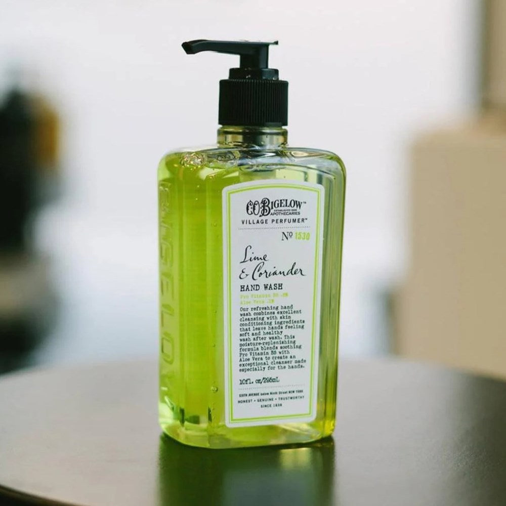 Lifestyle shot of C.O. Bigelow Lime & Coriander Hand Wash (10 oz)