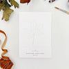 Emily Lex Studio Fall Leaves Paintable Notecards - front of product shown with paint brush, ribbon and leaves