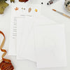Emily Lex Studio Fall Leaves Paintable Notecards - product shown blank cards with paint brush, paint tube, ribbon and leaves