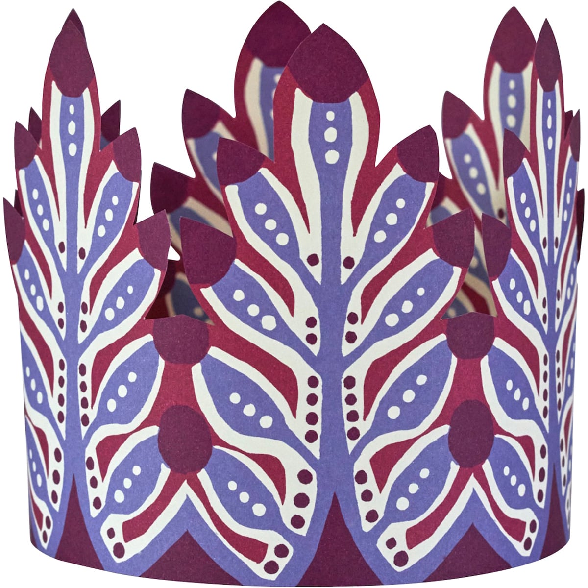 Cambridge Imprint Coronets (6 pc) -  One product shown with purple and red floral patterns on a white background