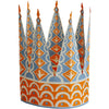 Cambridge Imprint Crowns (6 pc)- product shown with light blue and orange geometric pattern on a white background