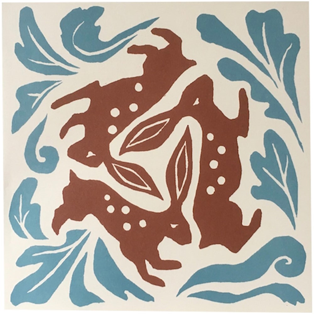 Cambridge Imprint Three Hares Square Card (1 pc)