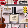 D. S. & Durga Cognac Reign Eau de Parfum (50 ml) - shown on a collage background with eyes in the background, traffic lights, cello, candelabra and other objects.