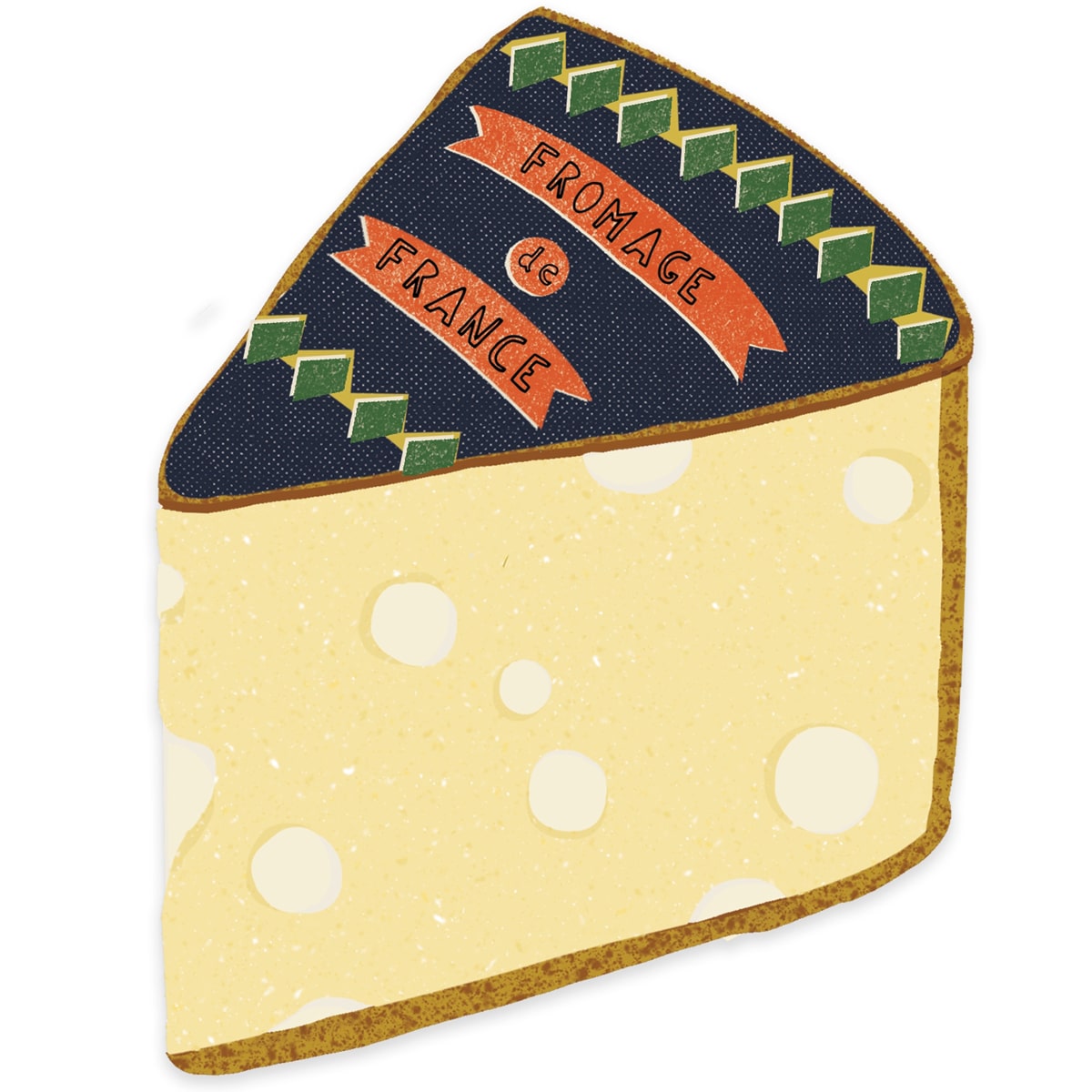Isatopia French Collection Stickers (4 pc) - Cheese sticker shown