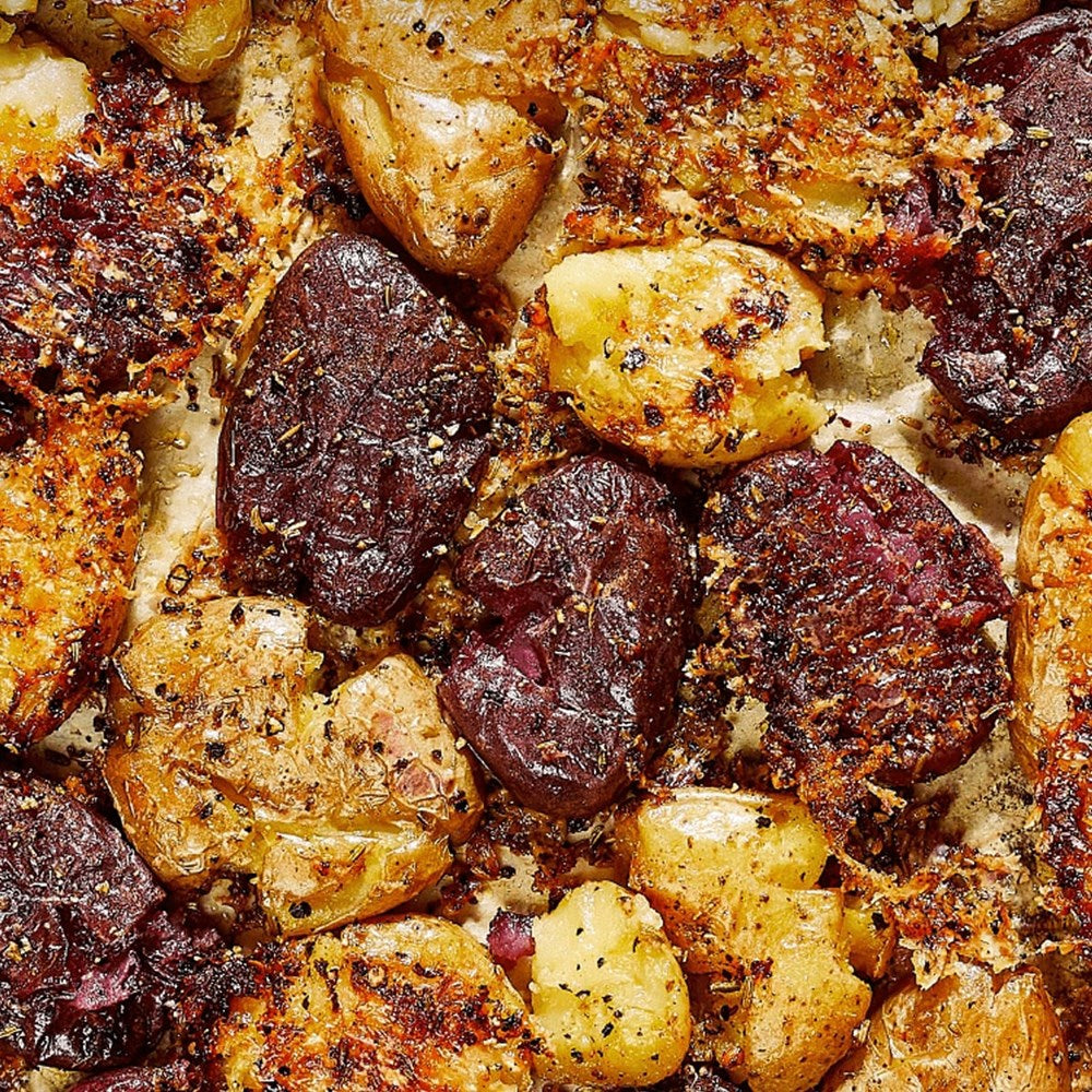 Diaspora Co Everything Grill (2.2 oz) product shown on smashed potatoes