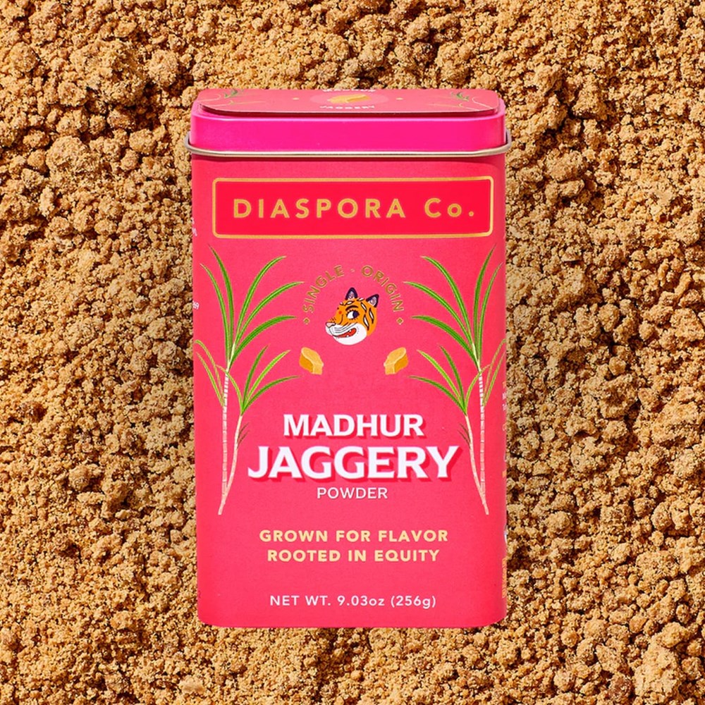 Diaspora Co Madhur Jaggery - product shown with spice in the background