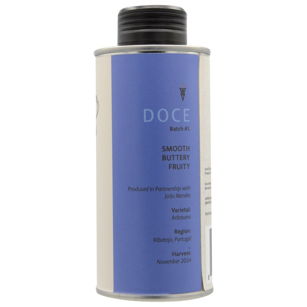 Wildly Virgin Olive Oil Doce (8.4 oz) - Back of product shown.