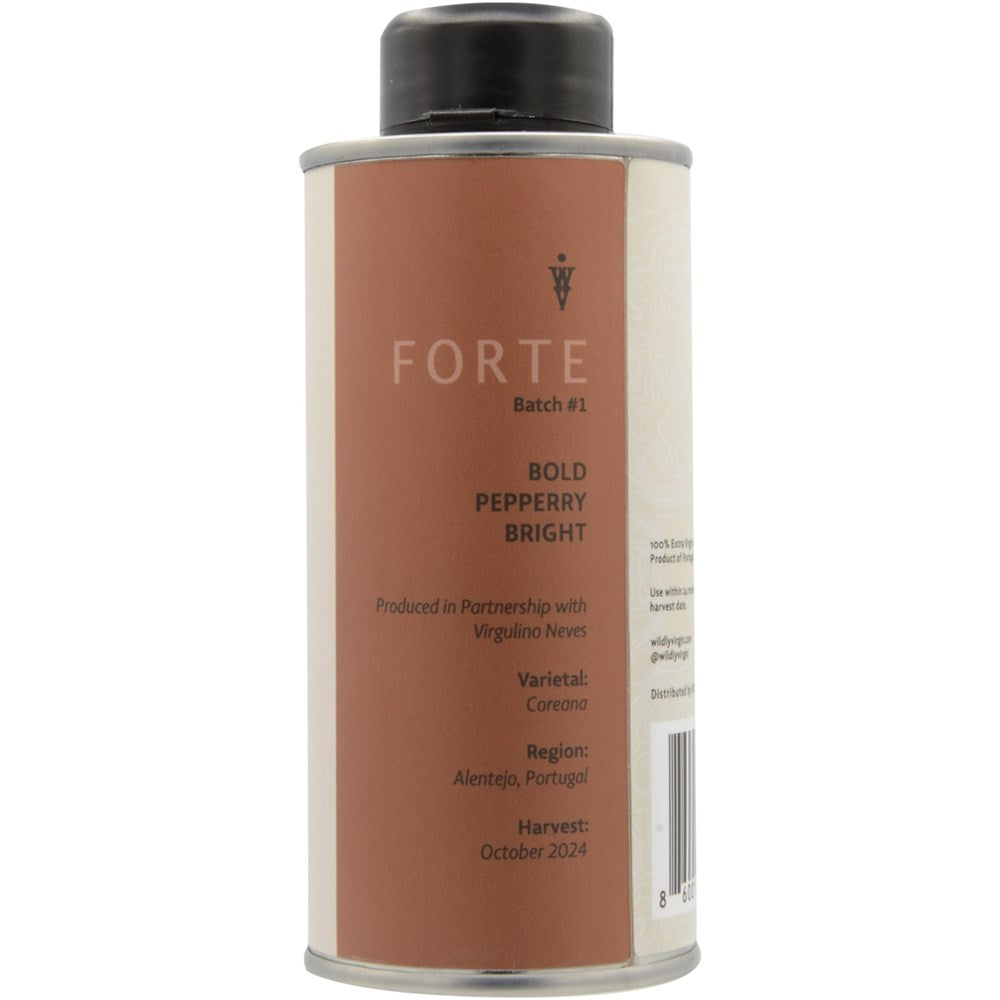 Wildly Virgin Olive Oil Forte (8.4 oz) - Back of product shown.