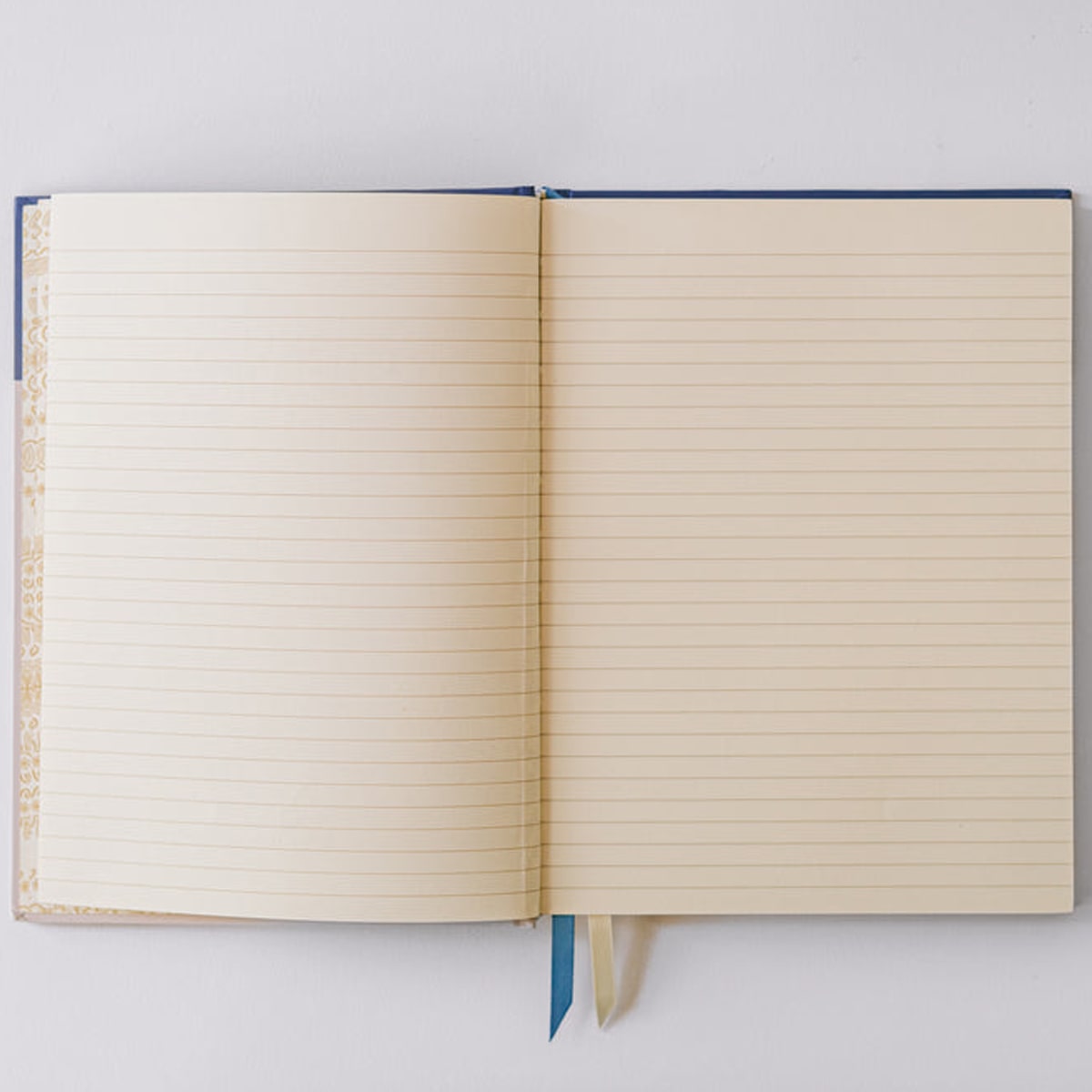 Good Juju Ink Blue Bell Folk Pattern Hardcover Notebook (1 pc) - Product's pages shown. 