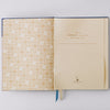 Good Juju Ink Blue Bell Folk Pattern Hardcover Notebook (1 pc) - Product's first page shown.