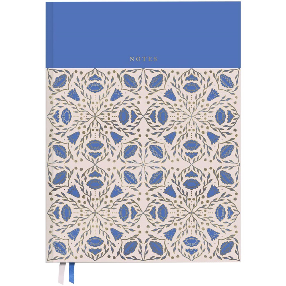 Good Juju Ink Blue Bell Folk Pattern Hardcover Notebook (1 pc)