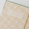 Good Juju Ink Viridian Green Folk Pattern Hardcover Notebook (1 pc) - Product's inside cover shown. 