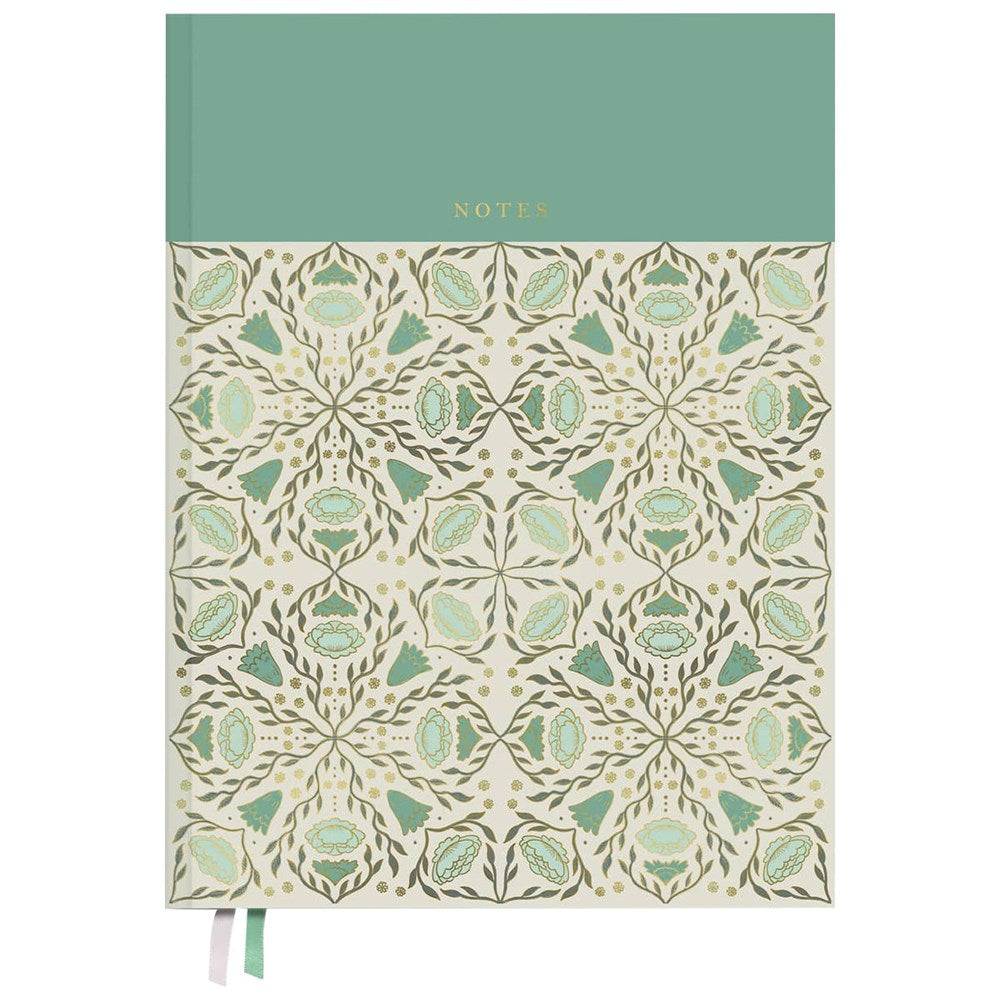 Good Juju Ink Viridian Green Folk Pattern Hardcover Notebook (1 pc)