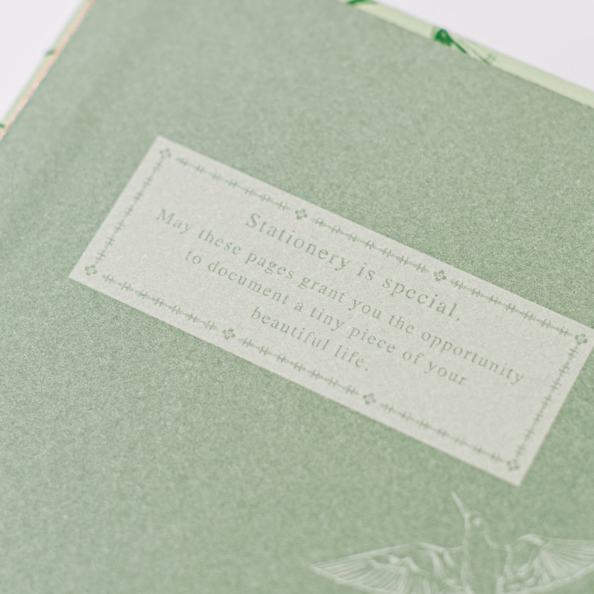 Good Juju Ink Green Botanical Bird Toile Journal (1 pc)- Product's front cover shown. 