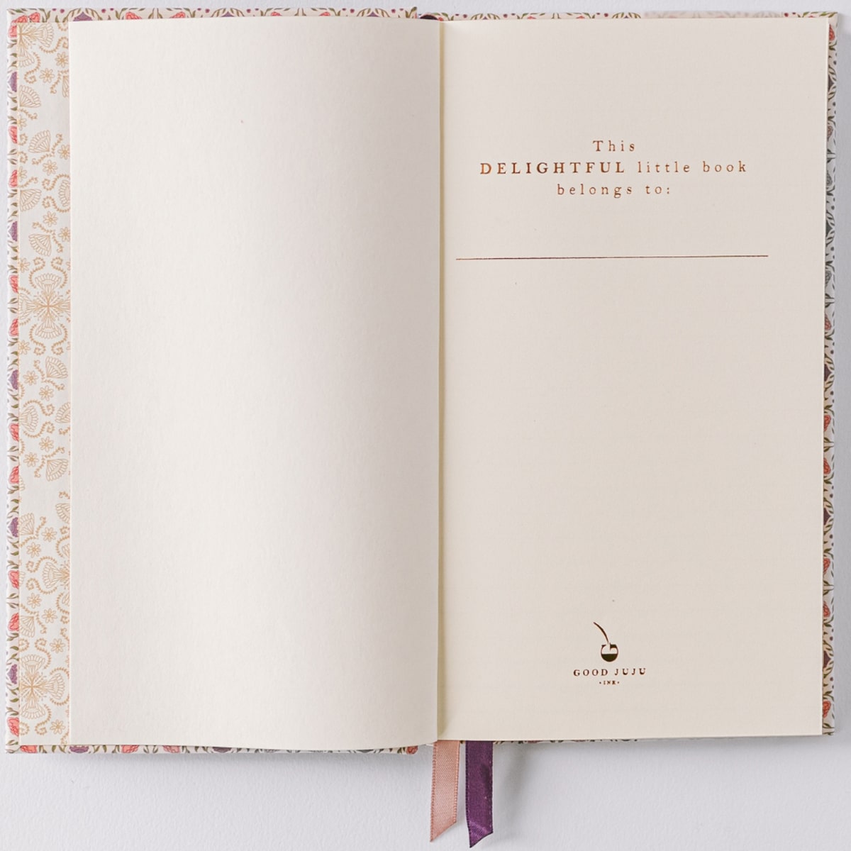 Good Juju Ink Ivory Folk Pattern Pocket Journal (1 pc) - First page in product shown. 