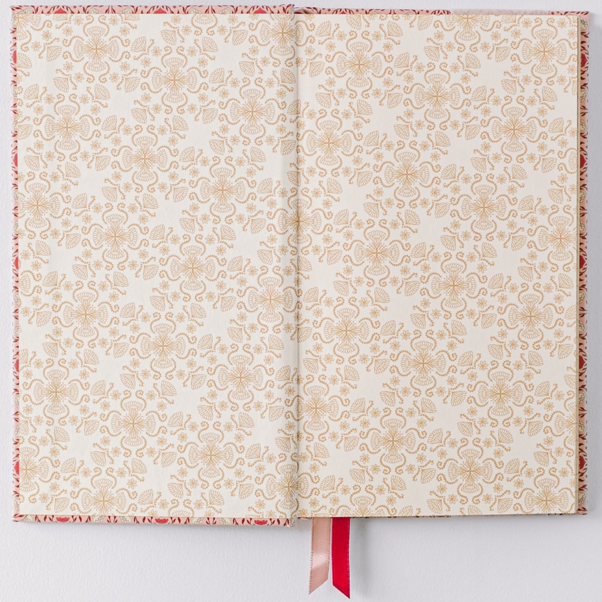 Good Juju Ink Pink Folk Pattern Pocket Journal (1 pc) - Inside cover shown zoomed out. 