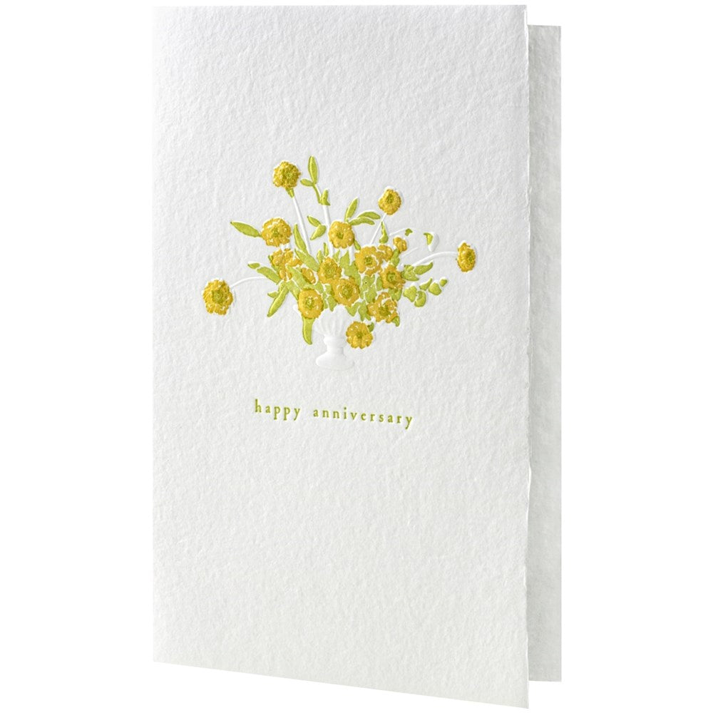 Oblation Anniversary Bouquet Sculpture Letterpress Card (1 pc)