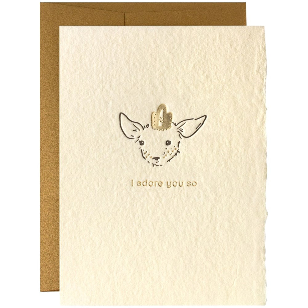 Oblation I Adore You So Adorable Animals Letterpress Card (1 pc)