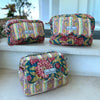The Fox and The Mermaid Large Block Printed Travel Bags (3 pc) - products shown on marble steps. 