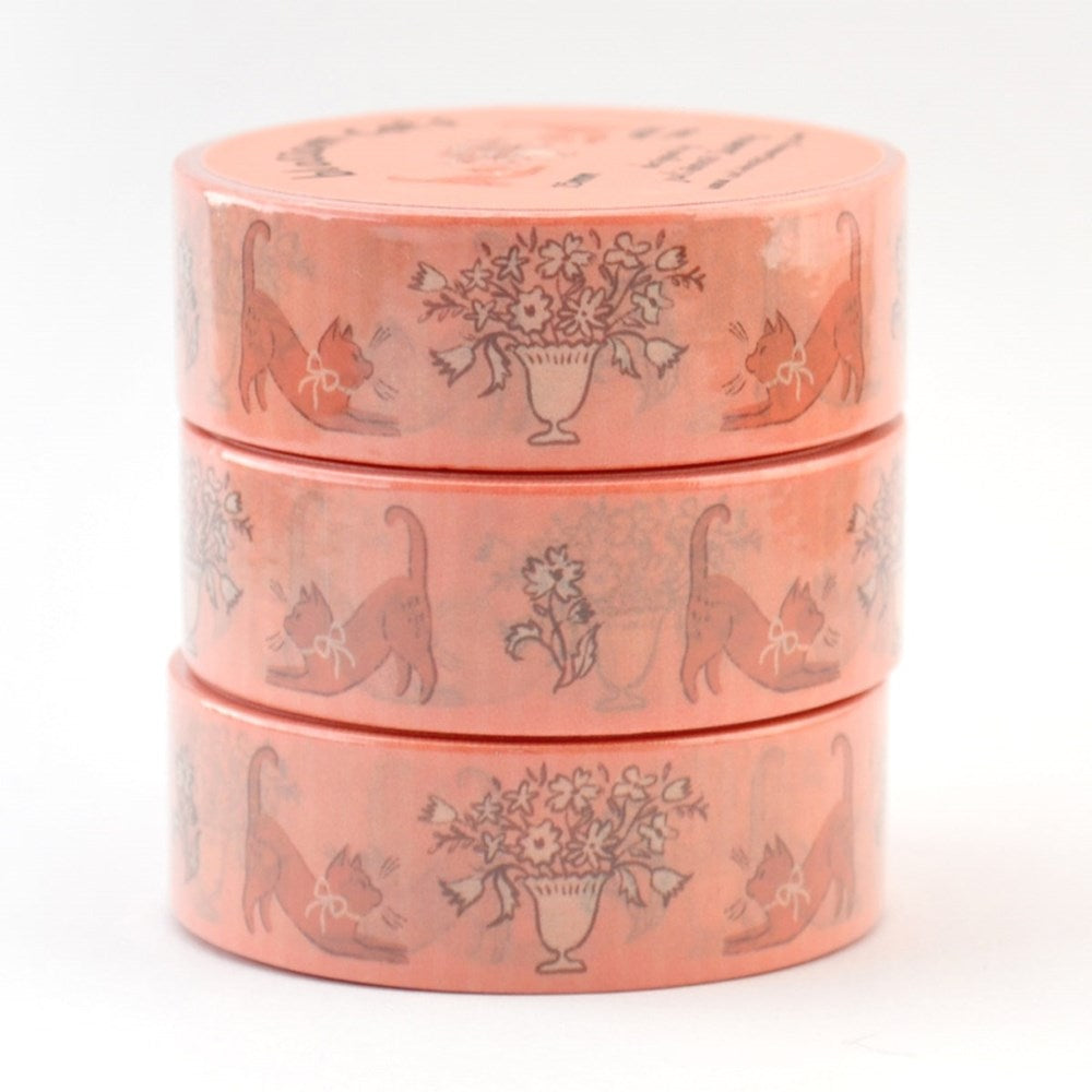 Three rolls of Julianna Swaney Blossom Cats Washi Tape (0.6" W x 33' L) (each sold separately)