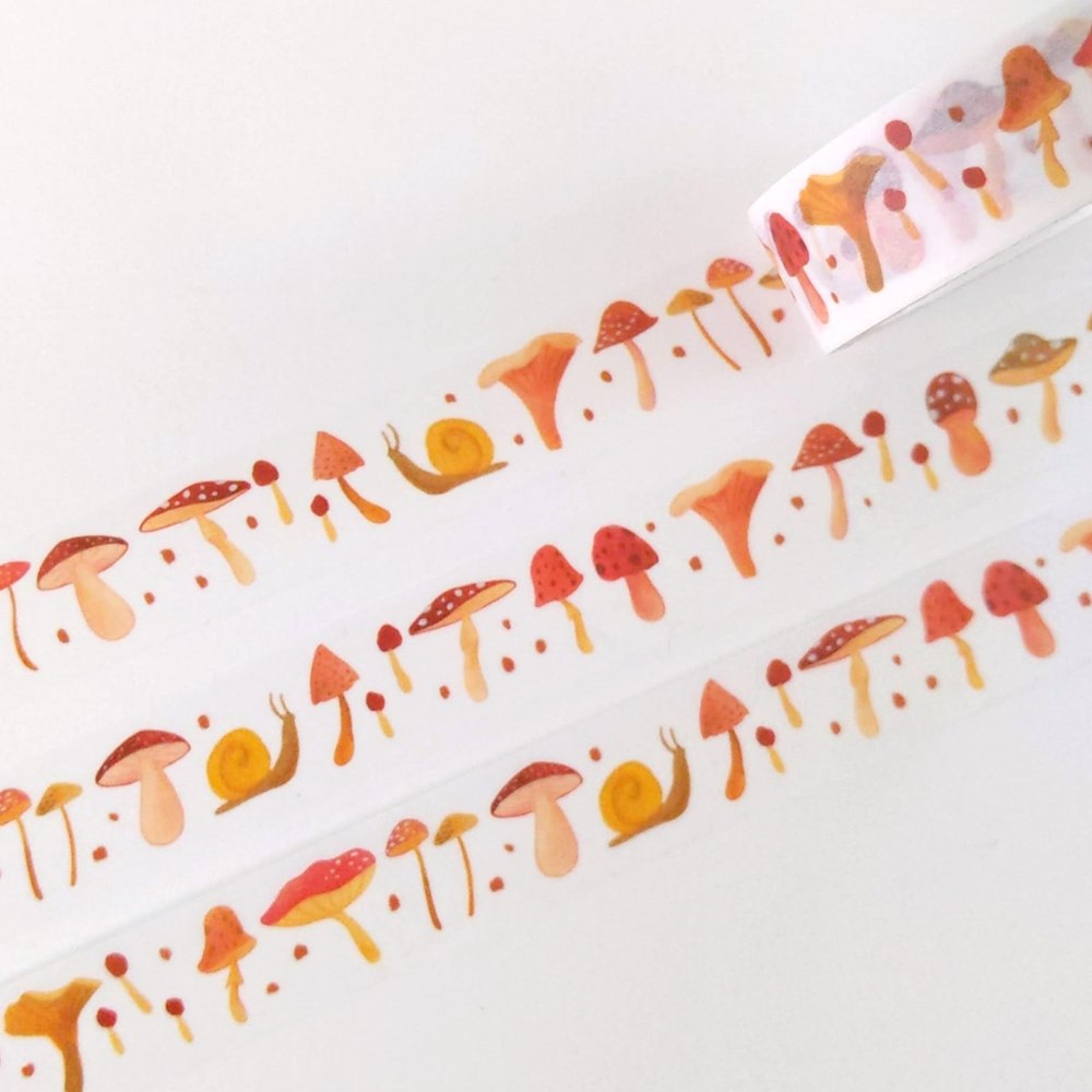Julianna Swaney Mushroom Washi Tape (0.6" W x 33' L) shown on white background