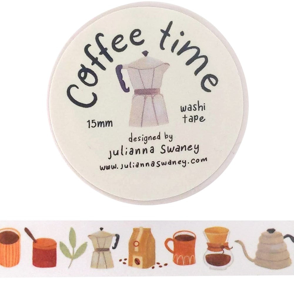 Julianna Swaney Coffee Time Washi Tape (Measures approx.: 0.6" W x 33' L)