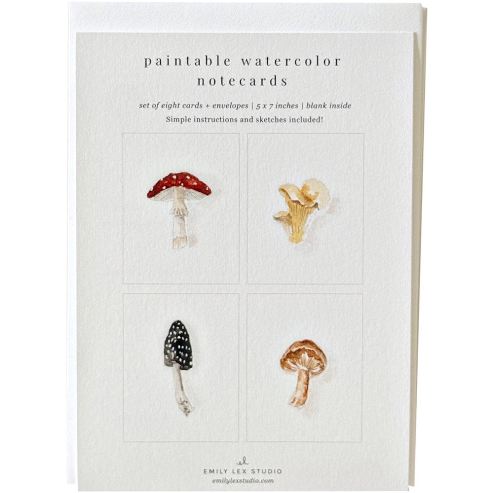 Emily Lex Studio Mushrooms Paintable Notecards (8 pcs)