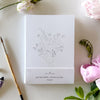 Emily Lex Studio Bouquets Paintable Notecards (8 pcs) on a white surface with flowers and a paintbrush.