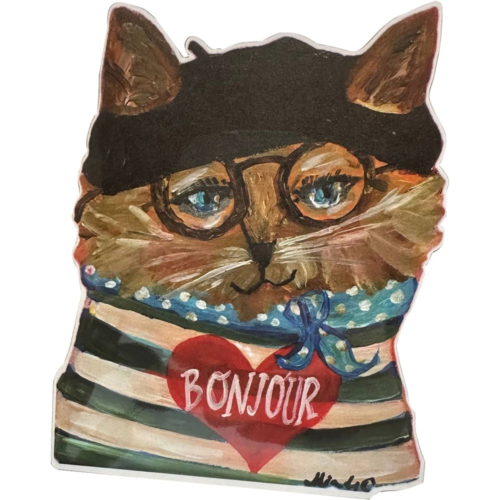 Carpe Diem Papers Bonjour Chat Die Cut Sticker (1 pc)