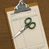 Penco Renewal Stainless Steel Scissors - Green (1 pc) - Product shown on clipboard.