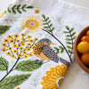 Close up of Gingiber Mums & Robins Tea Towel (1 pc)