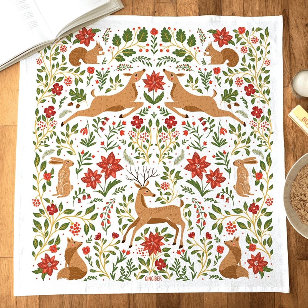 Gingiber Christmas Forest Tea Towel (1 pc)