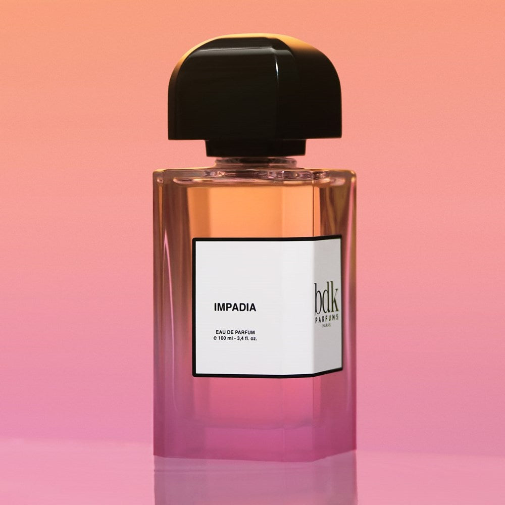BDK Parfums Impadia Eau de Parfum (100 ml)- product shown on pink background.