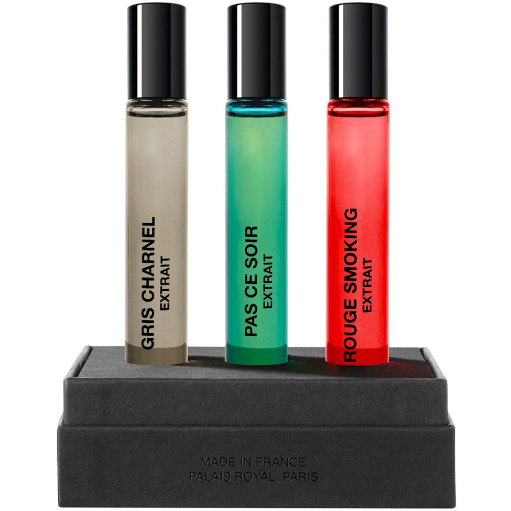 BDK Parfums Discovery Set - Collection Extraits (3 x 10ml) - product shown close up. 