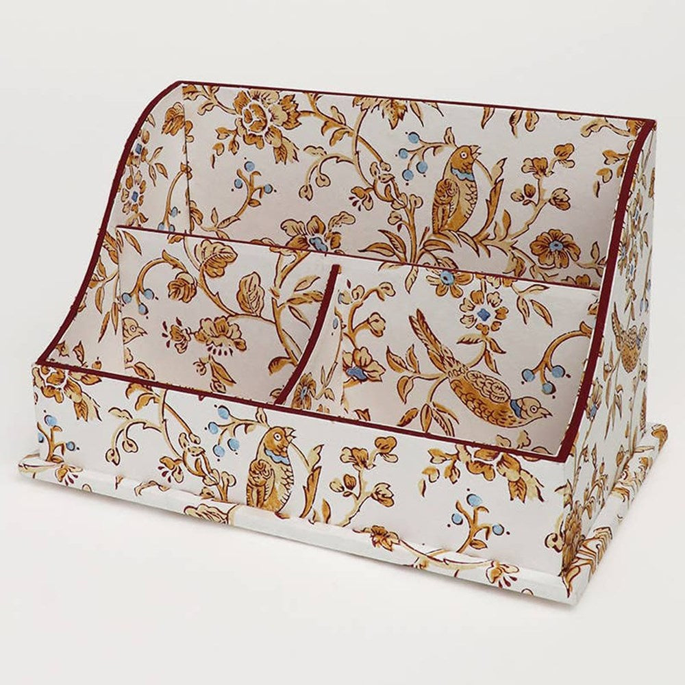 Craft Boat Block Printed Letter Sorter – Robin Peony (1 pc) - product shown at an angle. 
