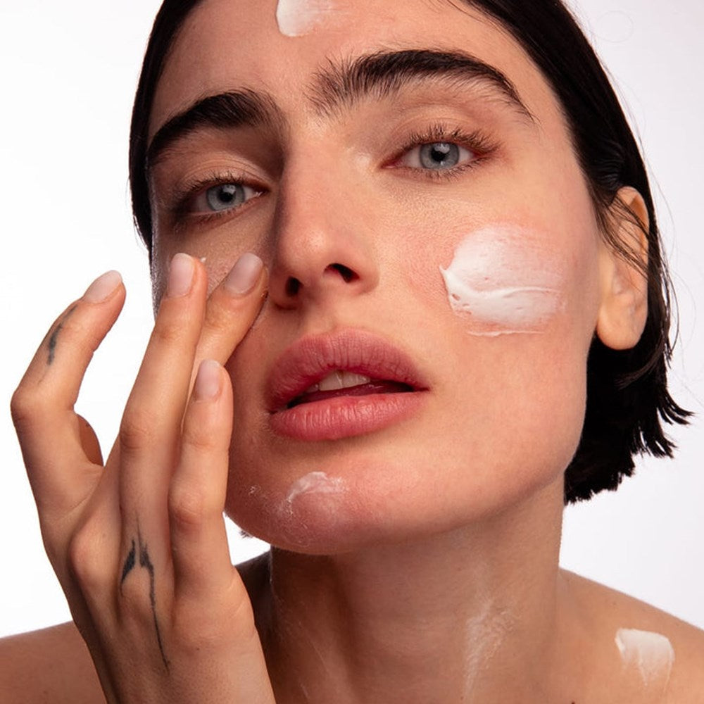 Birds & Blokes The Cream (8 oz) - product shown on models face and body. 