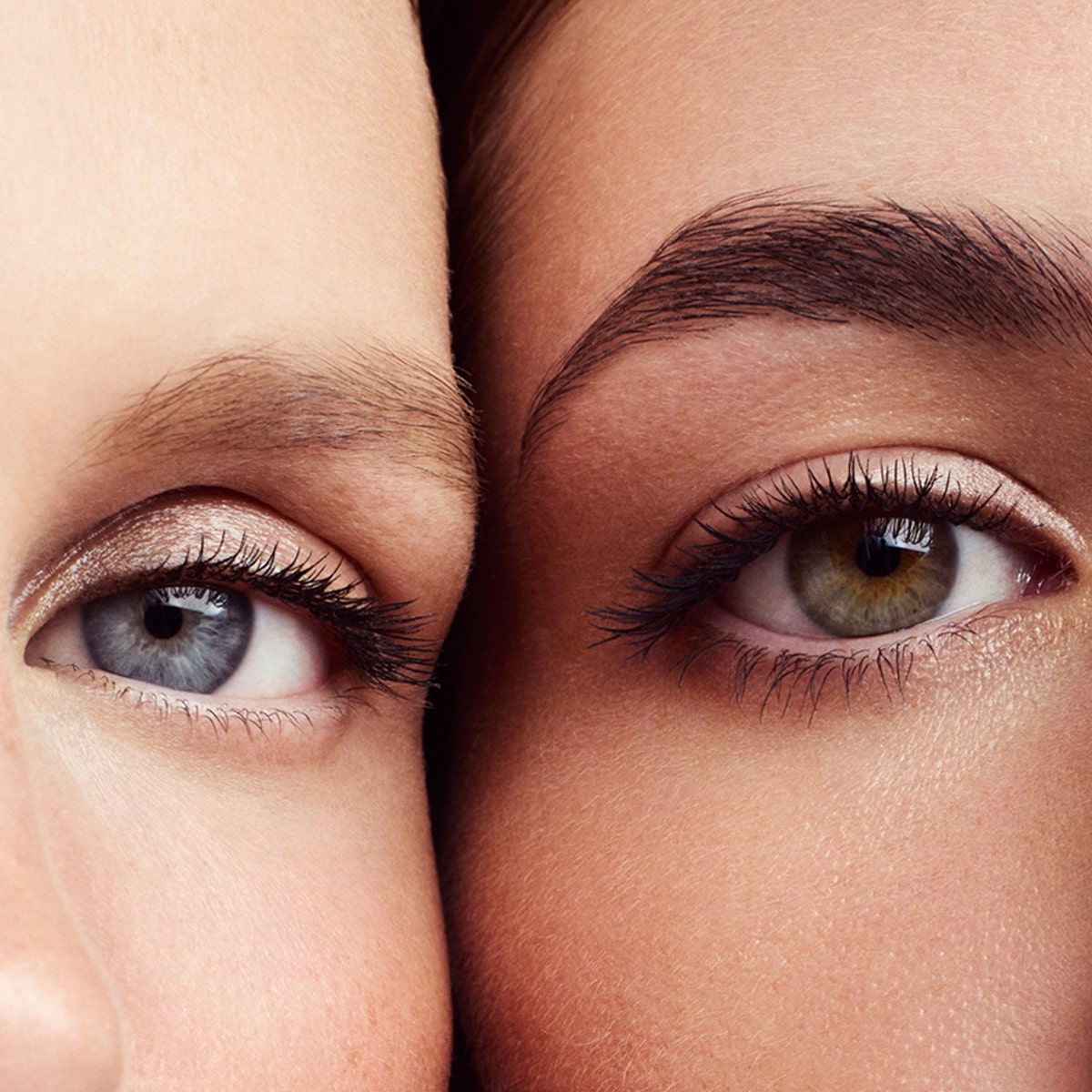 Close up of models wearing Dr. Hauschka Long Lasting Mascara - Black 01 