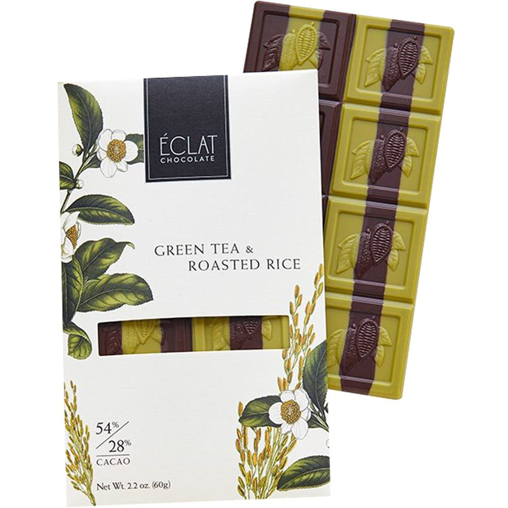 Eclat Chocolate Green Tea & Roasted Rice Chocolate Bar (2.2 oz)